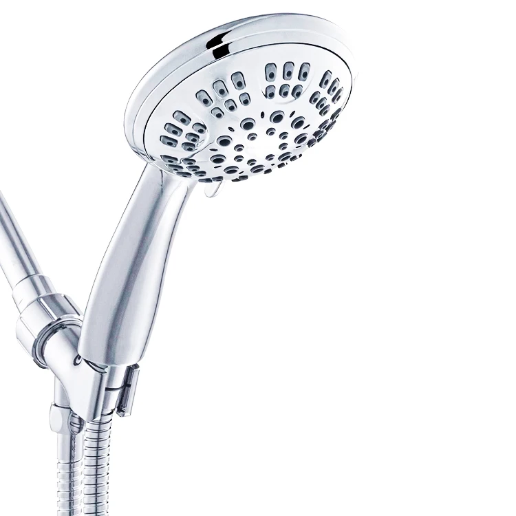 
Premium 6 Spray Settings Luxury Chrome Spa Detachable Handheld Showerhead Set 
