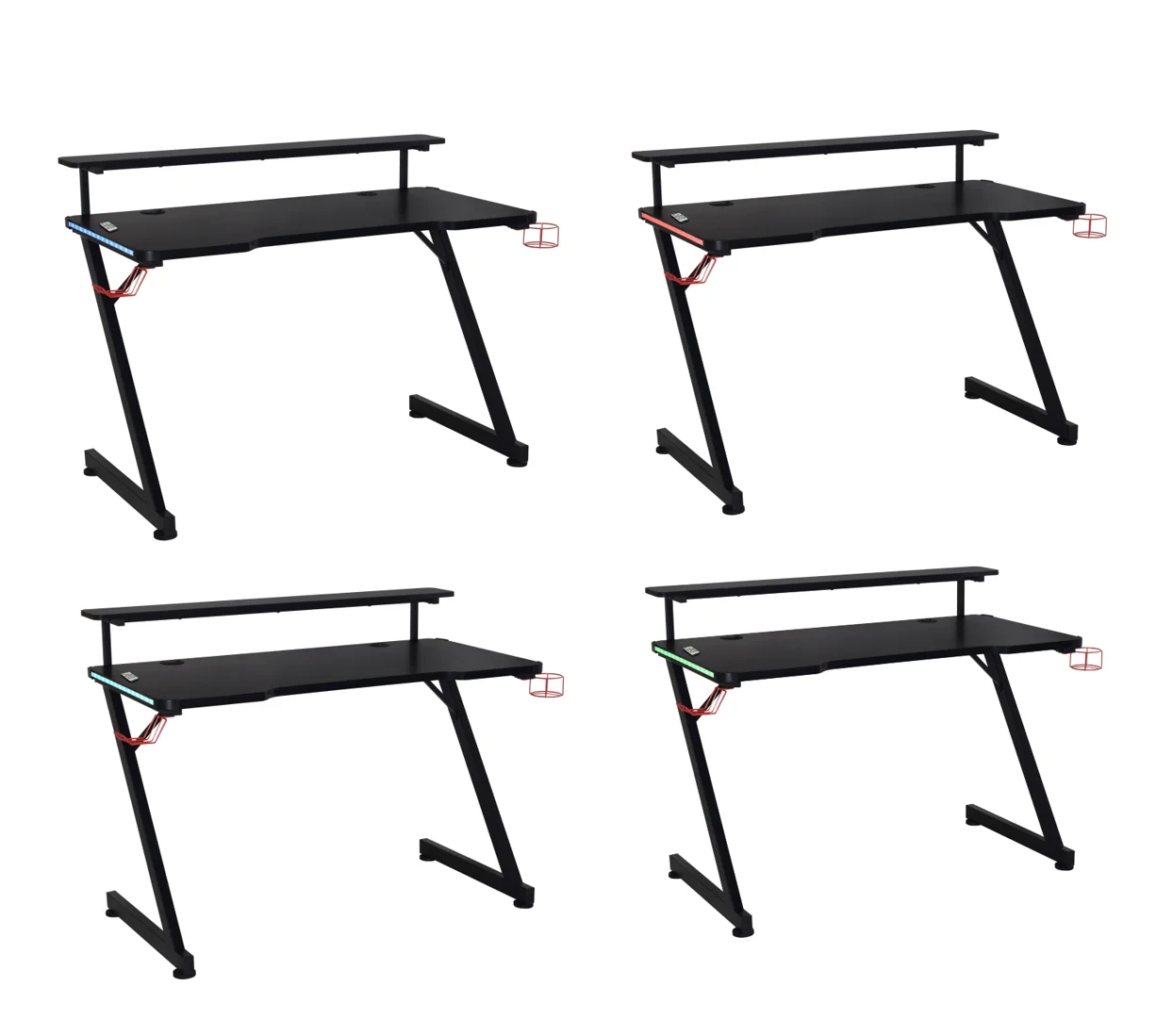 Современный офисный стол, офисная мебель, деревянный стол, современный офисный стол с расширенным слоем с RGB светодиодами, игровой стиль