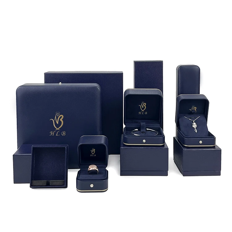 Manufacturer custom jewelry box packaging luxury with logo pu leather ring boxes for jewellery