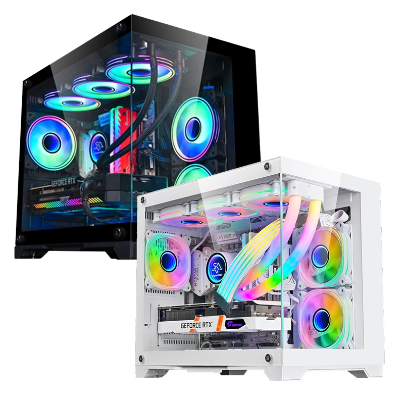 SNOWMAN RGB Fan PC Computer Case Gaming cases pc full tower 2024 custom simple 360mm water cooling Cabinet Casing Micro ATX