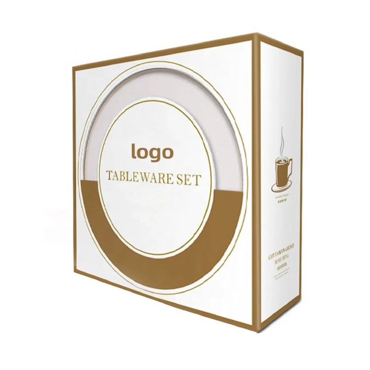 Wholesale European dinnerware sets dinner plates with gold trim for restaurant