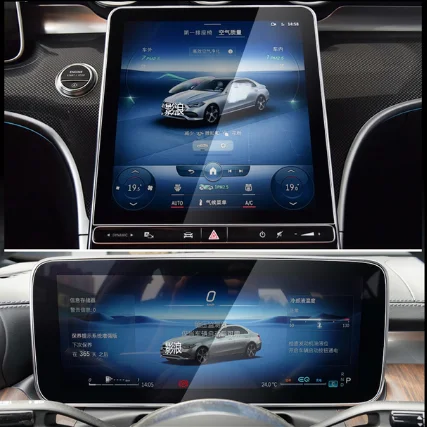 Rear Seat PAD Tempered Glass Touch Screen Protector For Mercedes-Benz S Class W223 Car Accessories MP5 DVD Player Sticker