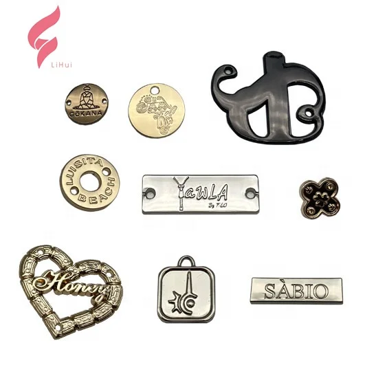 LiHui hot sales bag accessories hooks garment tags custom crafts hardware supplies key metal tag for bag