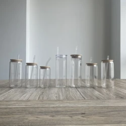 Оптовая продажа, стеклянная банка для пива с двойными стенками, каменная банка 25 унций, стеклянная чашка для питья с соломинкой и бамбуковой крышкой