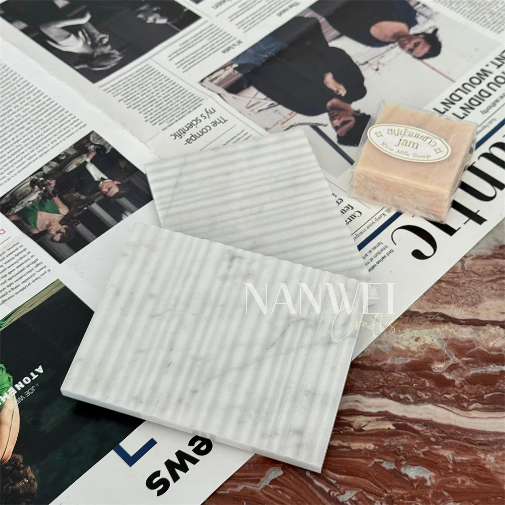 NANWEI Ready Stock Роскошный итальянский каррарский мыльница мрамор ювелирные изделия кольцо лоток