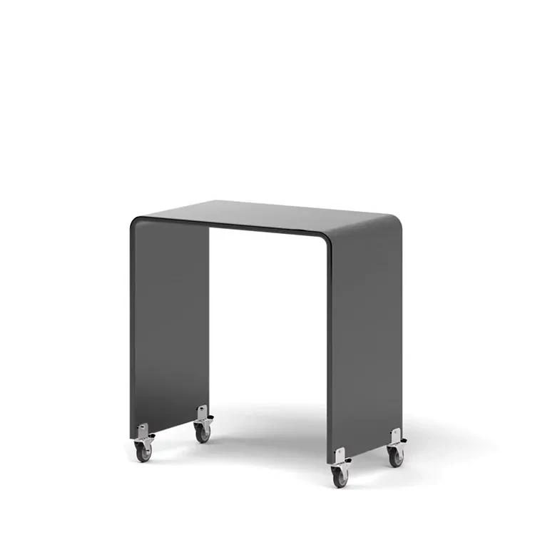 Colored acrylic side table with modern personalized design, organic glass coffee round table, bedroom customizable