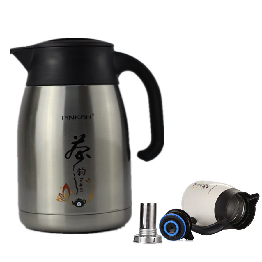PINKAH private label 1100ML Stainless Steel Double Walled Vacuum Coffee Pot Insulated Jug Thermal tea Carafe with filter