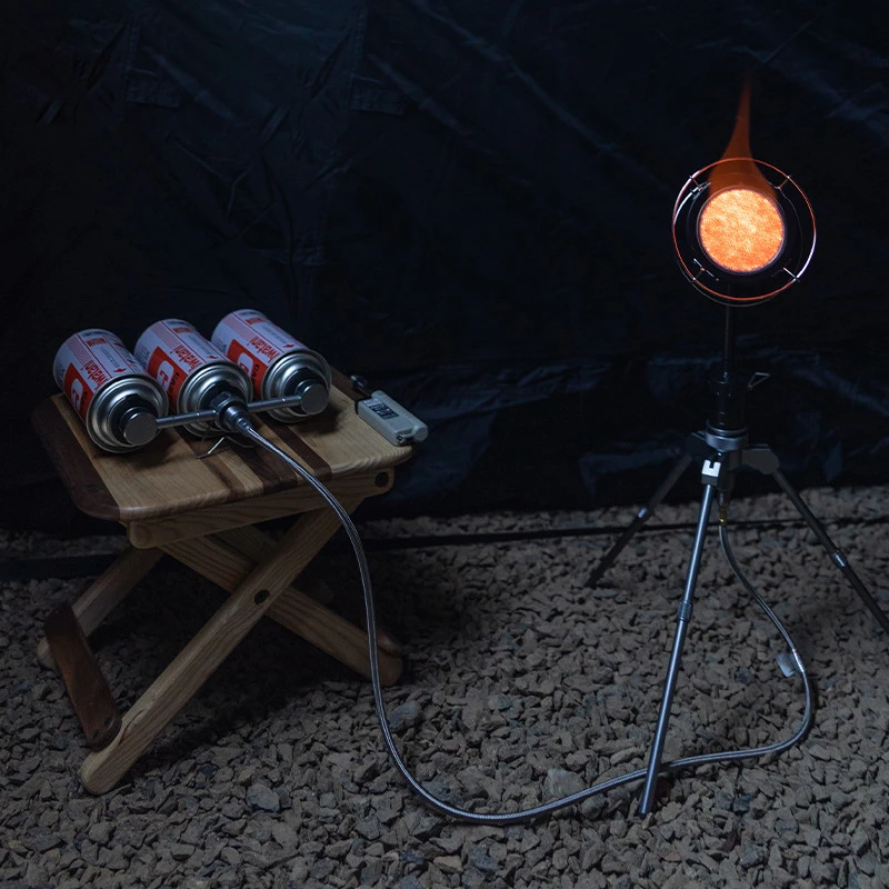 Camping Gas Tank Adapter Isobutane Stove Burner Adapter Outdoor 3-In-1 Transfer Burner Conversion Head Camping Gear