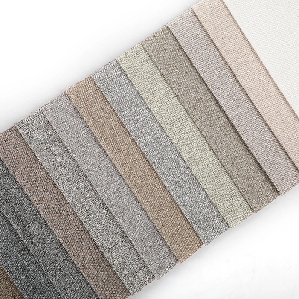 New Design 100% Polyester Woven Fabric for Living Room Sofas Breathable Plain Dyed Couch Material for Home Textiles