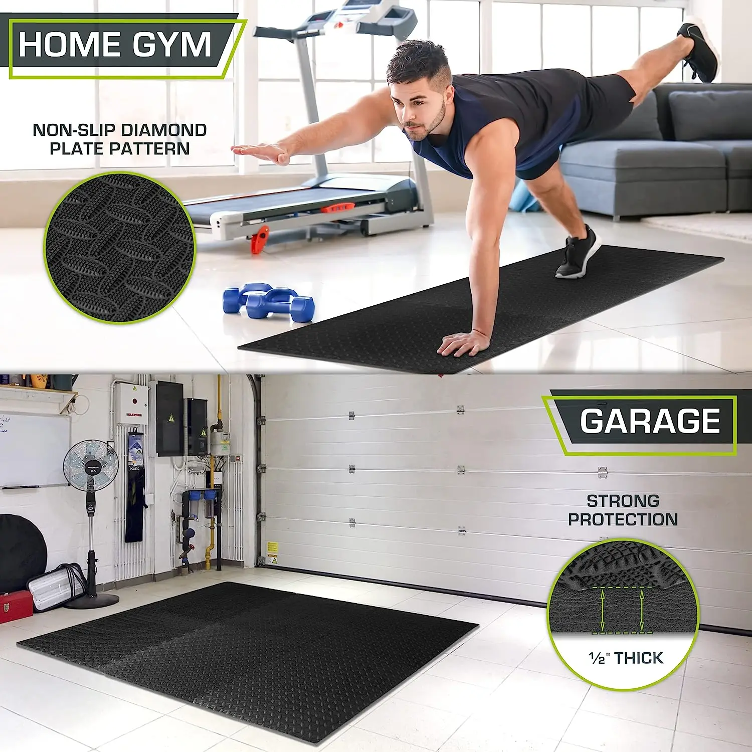 Wellshow Sport Exercise Mat EVA Interlocking Foam Floor Tiles for Home Gym Puzzle Mat for Home Workout Equipment