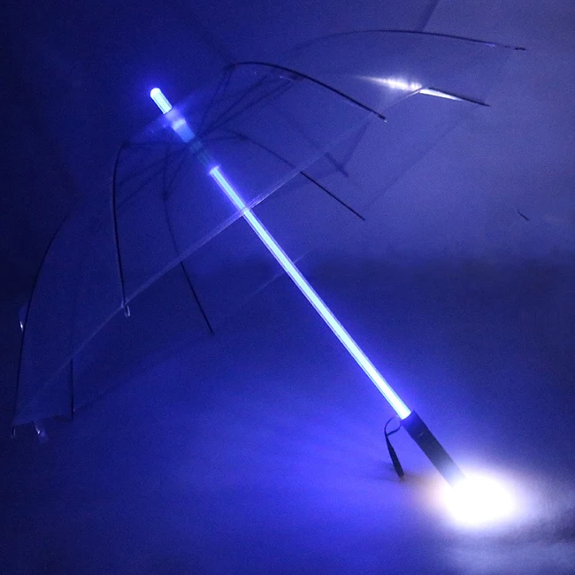 Promotional Led Light Up Umbrella Custom LOGO Colorful Led Umbrella With Torch