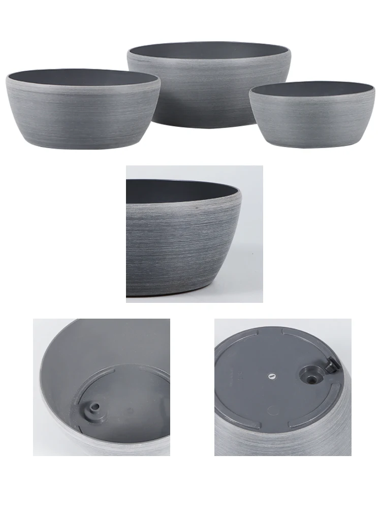 Wholesale Rustic Brushed Plastic Succulent Flower Pots Artificial Flowers Green Plants  Desktop Planter