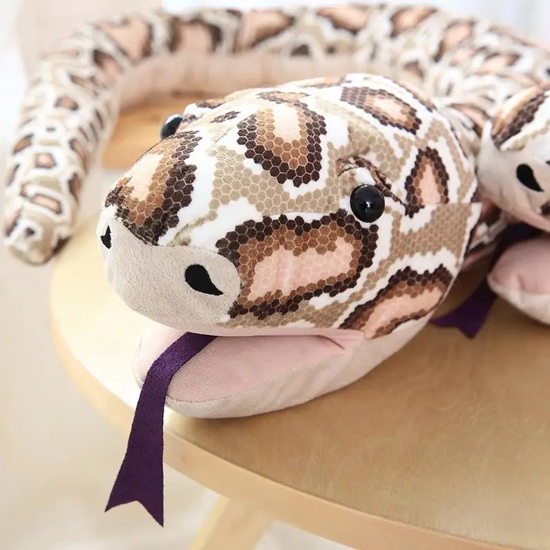 Quality and Safe New Creative popular Simulation Plush Snake Toy Stuffed Python Doll Gift Toy About 165cm
