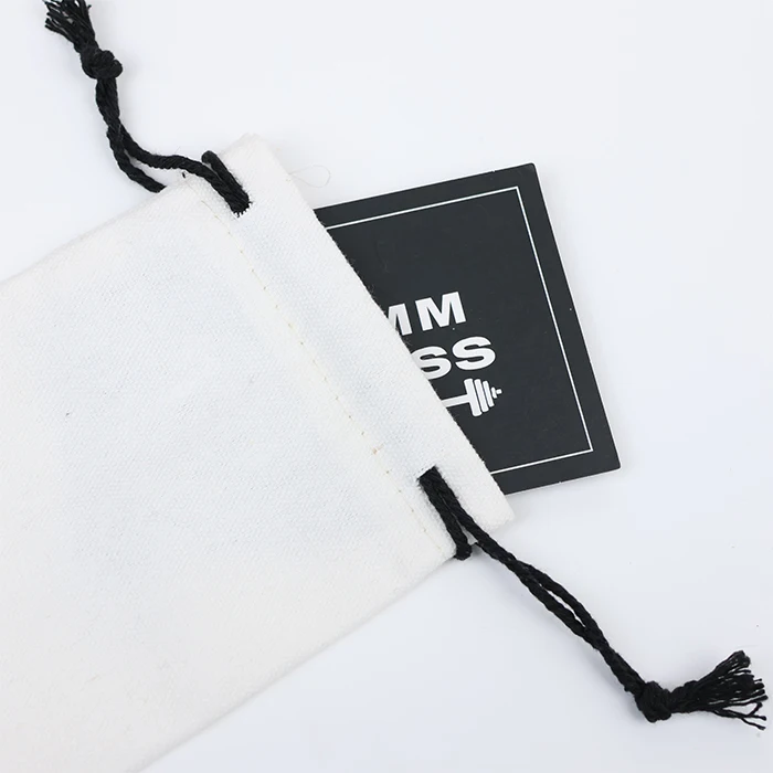 Персонализированный прочный белый Подарочный холщовый мешок на шнурке с принтом логотипа заказ пылезащитный двойным