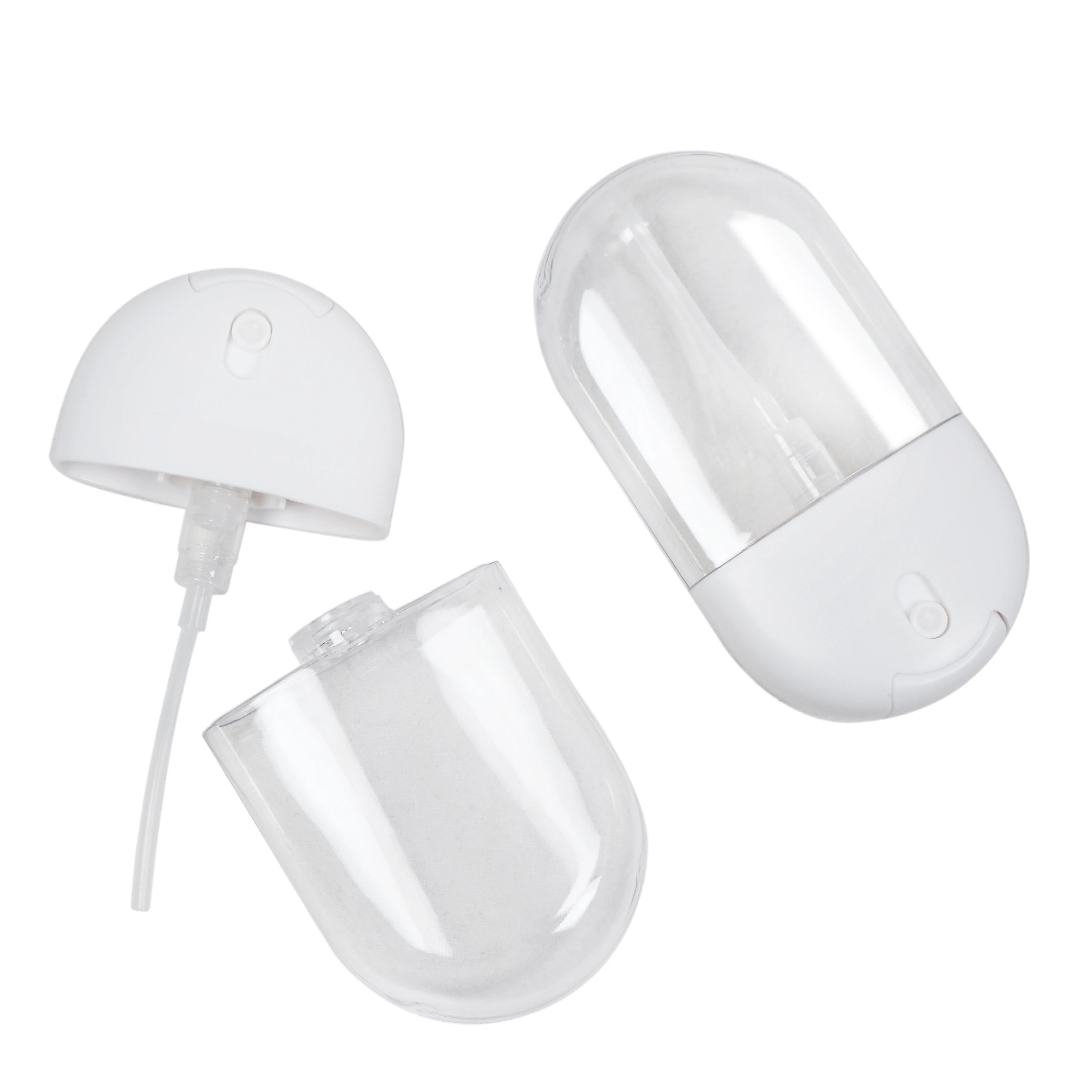 30ml 50ml empty all plastic hand sanitizer round credit card type sprayer refillable mist pocket spray bottle