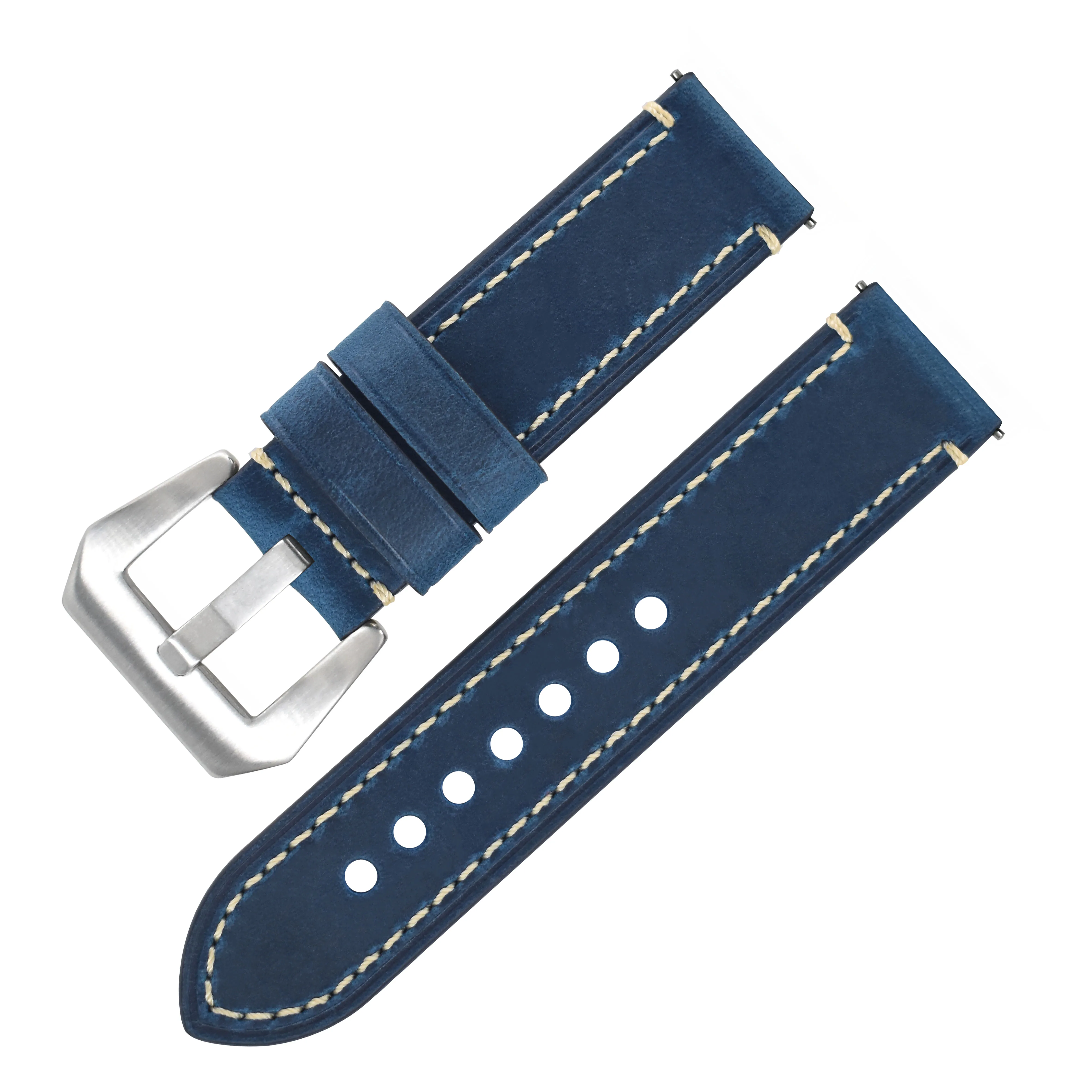 Crazy Horse Cowhide Leather With Stainless Steel Buckle 18mm 20mm 22mm 24mm Replacement Straps for Business Watches