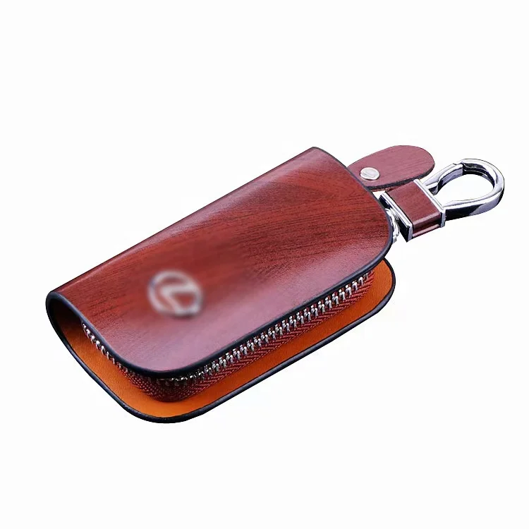 Hot selling luxury leather portable gift brand car holder key bag case Car key case