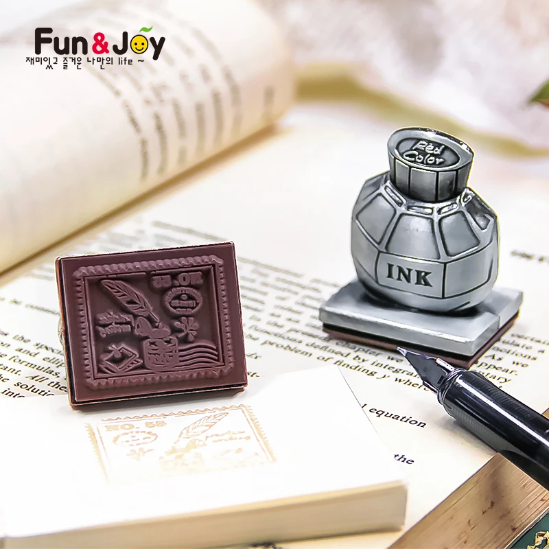 
Funny alloy Kids Scrapbooking Inking Stamps for Children with Round Handle 