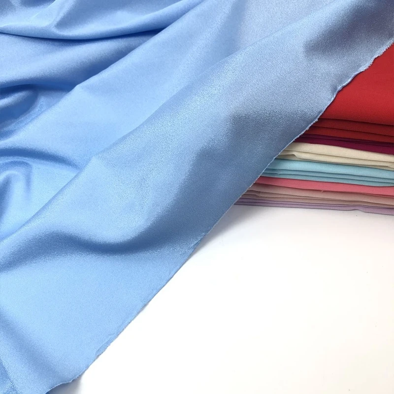 Imitation double silk 5075 shiny polyester crepe crinkled chiffon fabrics