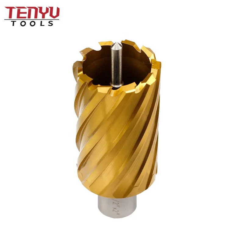 Titanium Coated Hss Annular Broach Cutter Core Slugger Drill Bits with Weldon Shank for Metal Cutting