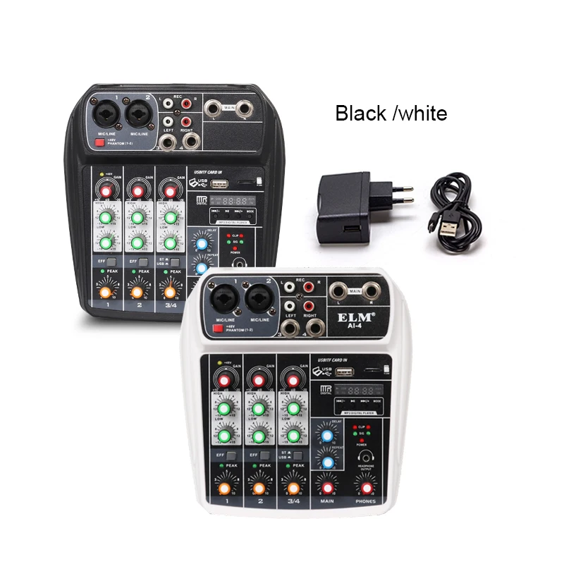  professional portable pc mini 4 channel dsp effect sound console mixing usb dj studio recording stereo music audio mix mixer