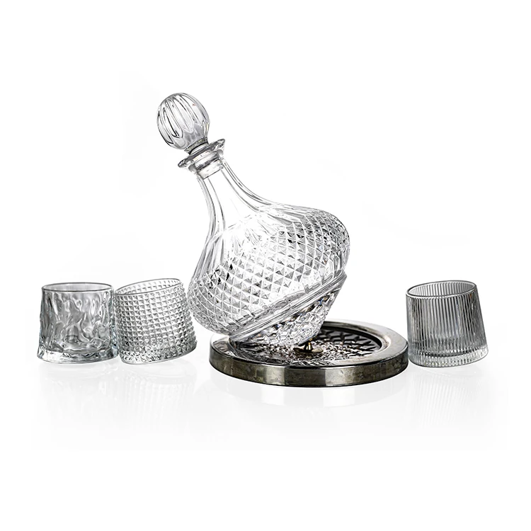 Amazon hot Guaranteed quality Whiskey Glass unique quick vintage colored glass wholesale decanter