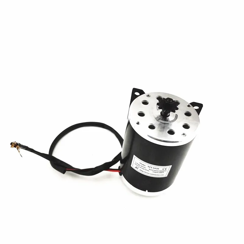 MY1020 High Quality Large Brush Electric Motor DC 36V 48v 750W Power For Scooter ATV Go Kart Buggy 11T 25H gear