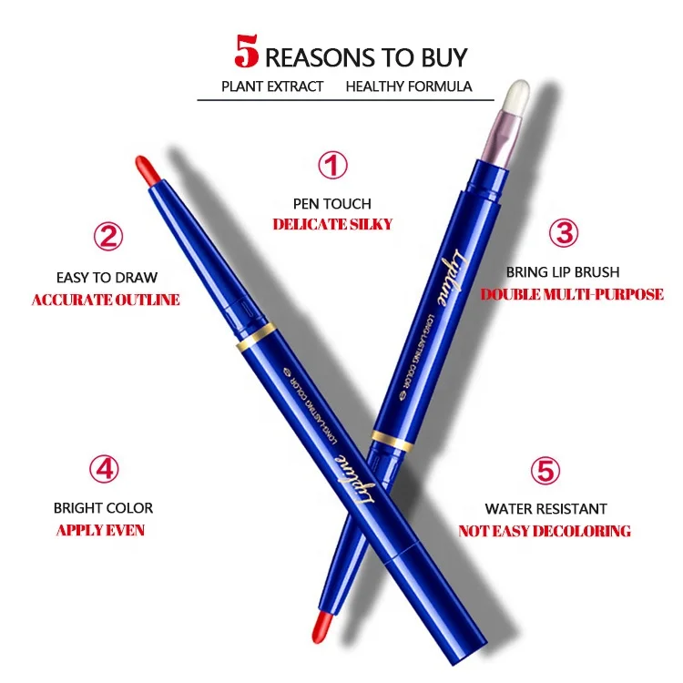 10 Colors Matte Waterproof Lip Liner Pencil Custom Logo Long Lasting Lipstick Pen Cosmetics Beauty Makeup