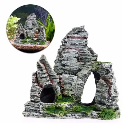 Aquarium Hideaway Rock Cave for Aquatic Pets to Breed, Play and Rest, Safe and Non-Toxic Ceramic Fish Tank Ornaments