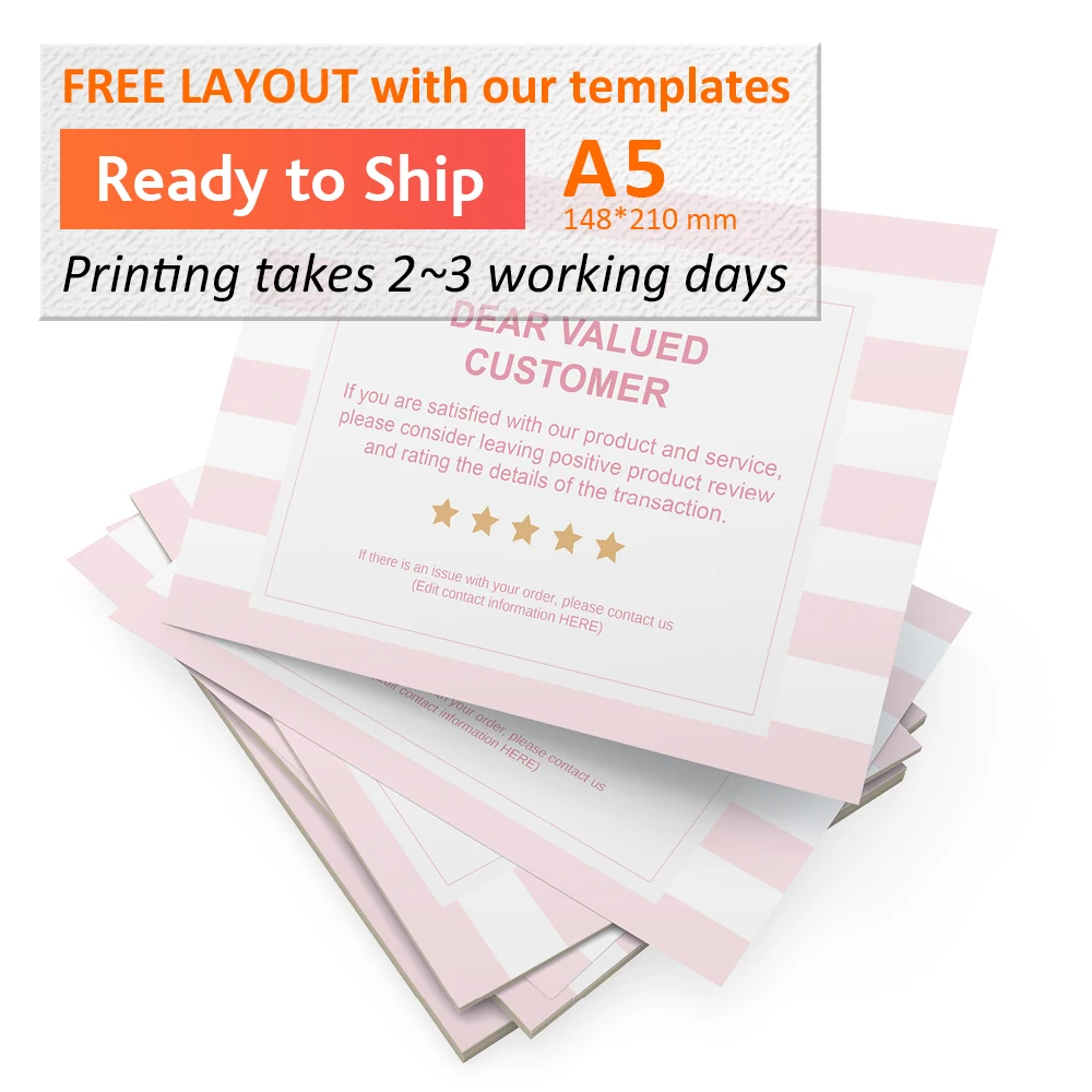 A5 custom high quality gift card flyer fast printing in shanghai