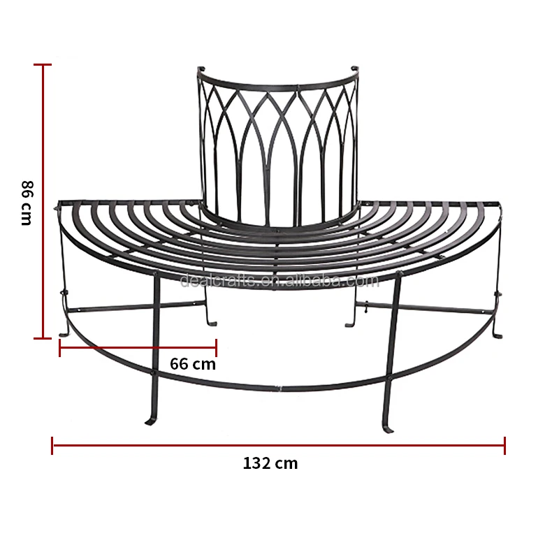 Outdoor Semi Circle Half Round Tree Garden Bench Seat