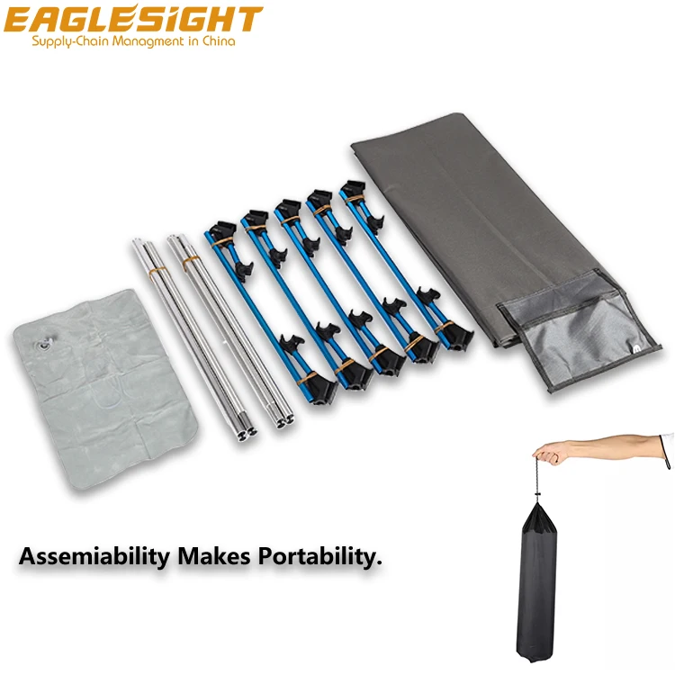 Folding Camping Cot Bed Supports 200 kg Heavy Duty Portable Sleeping Cot for Outdoor and Indoor, Travel Cot Bed with Storage Bag