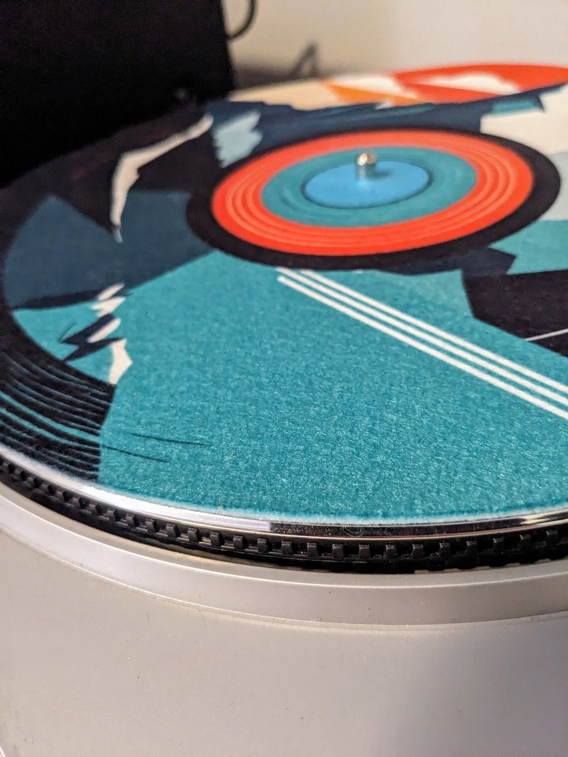 3mm thick round full color printed felt custom technics slipmat, turntable platter slip mat for vinyl LP record player