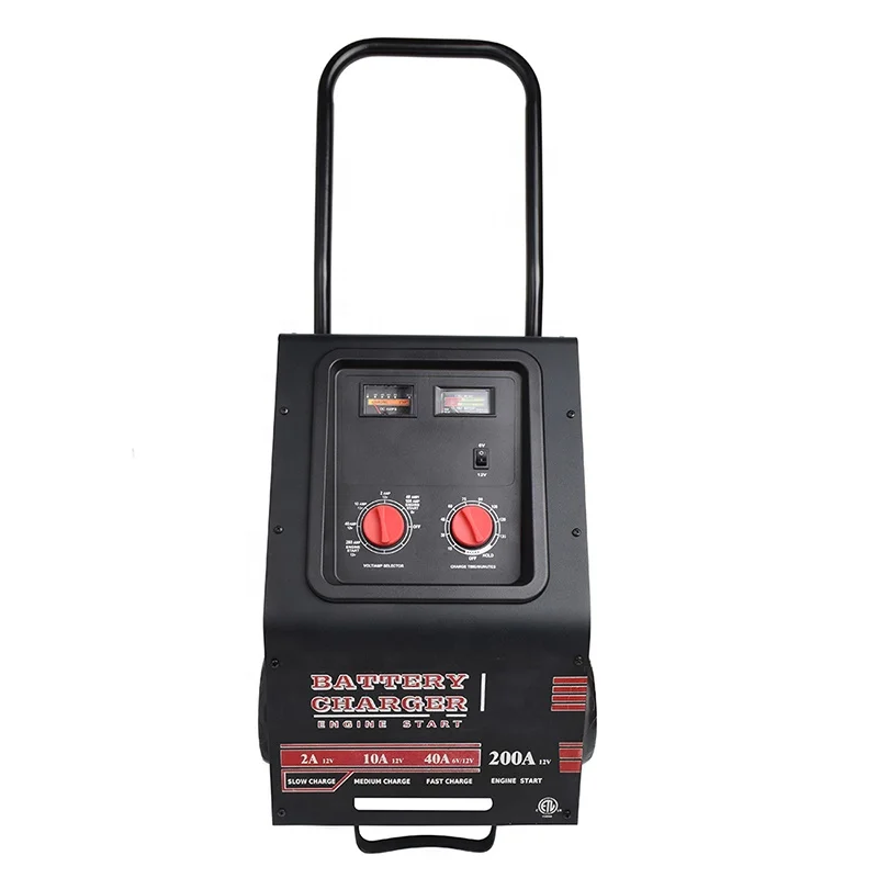 12V 2A/10A/40A/200Amp Manual Wheeled Battery Charger and Battery Tester