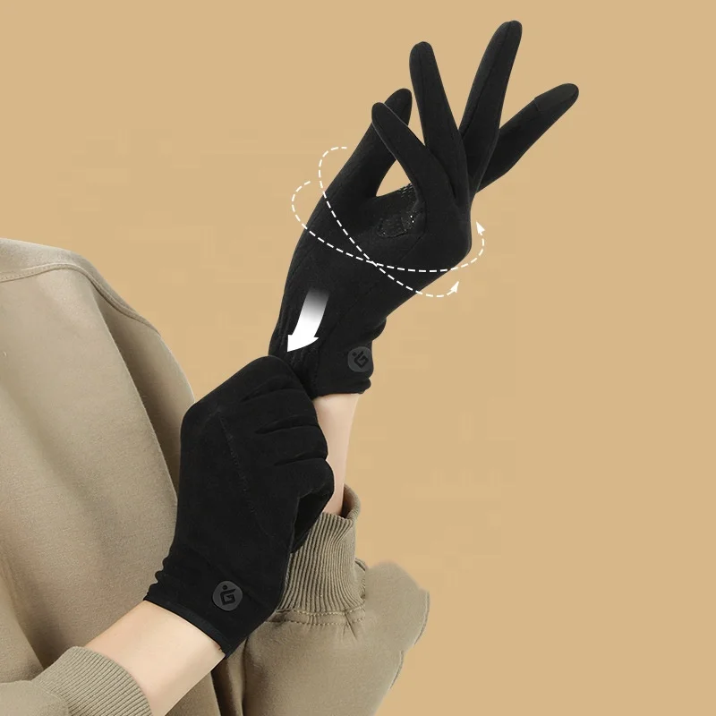 New Winter Warm Gloves Cycling Windproof Fleece Touch Screen anti-skid Thin Gloves