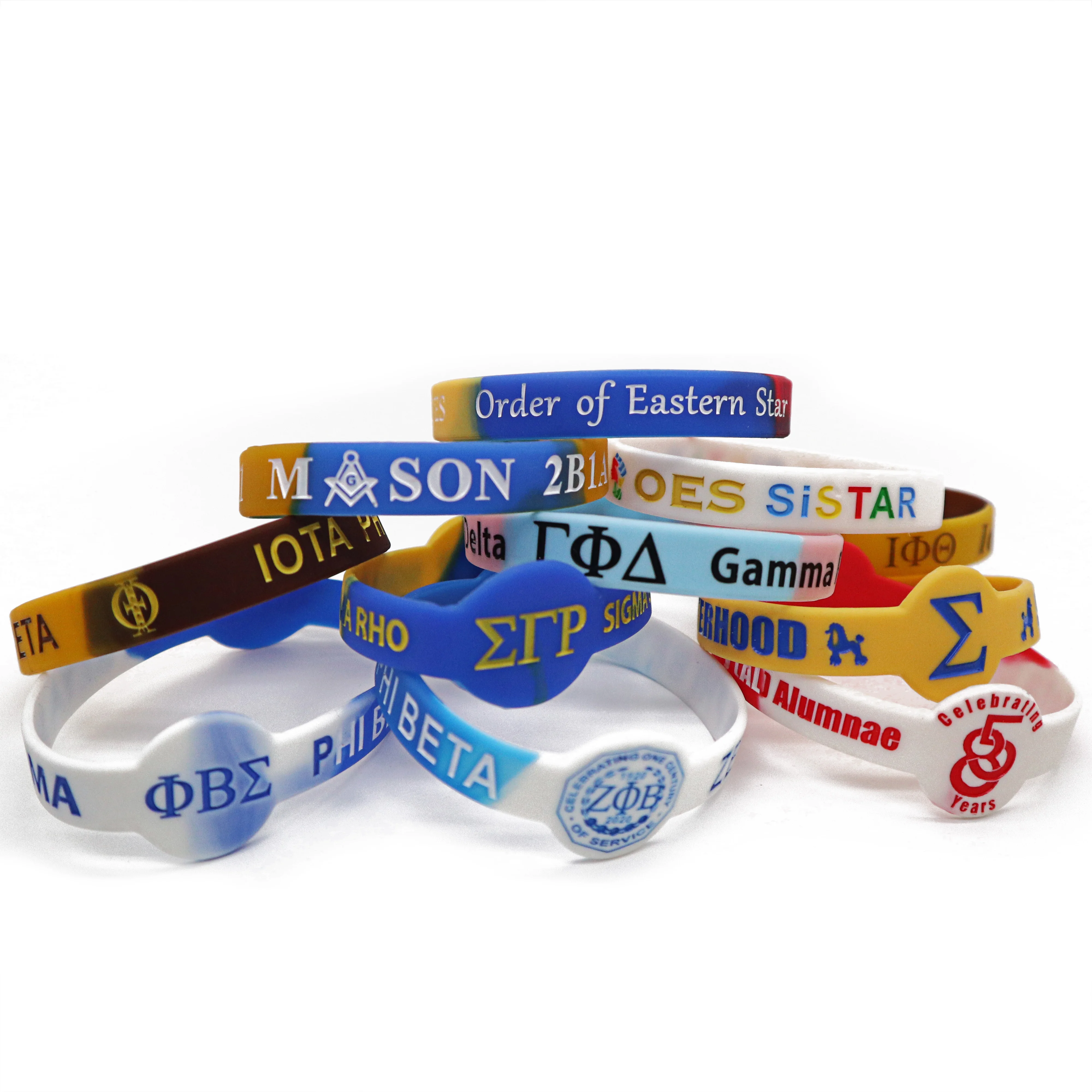All Groups Greek Shop Bracelet Wristband / Pretty Girls Wear 20 Pearls Layers Bracelet Silicone Soror MOM MAMA