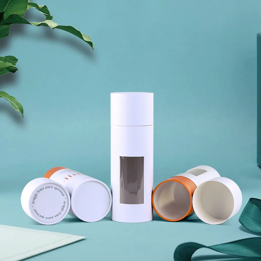 Custom high quality packaging tubes new arrival clear pvc transparent window round cylinder paper tube with window