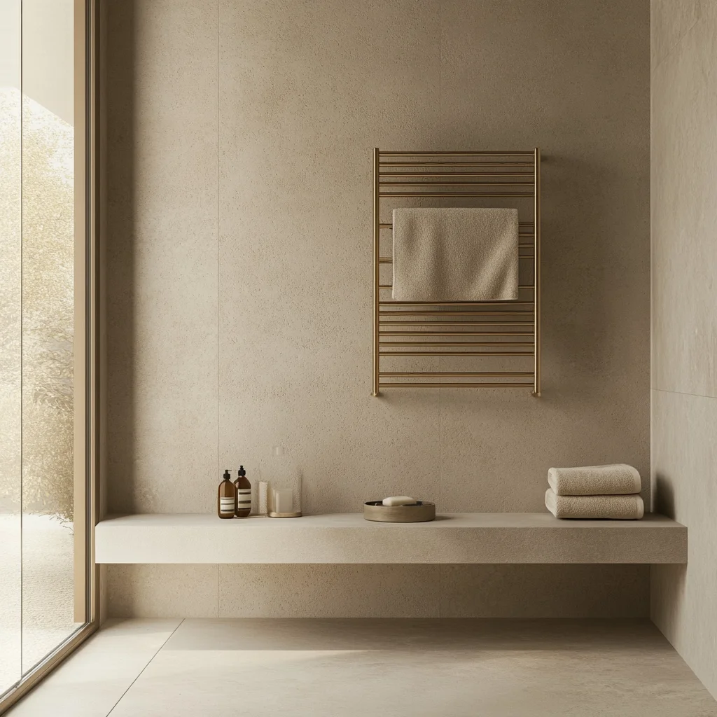 Brushed Brass Towel Rail Heating Spa Towel Warmer Gold Towel Rack Warmer With Uv Sterlizer