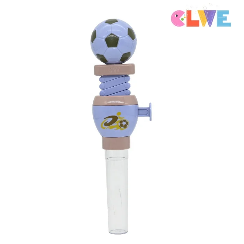 novelty football sugar tube Telescopic Spring Manipulator soccer Toy candy Parent kids interactive sport candy toy