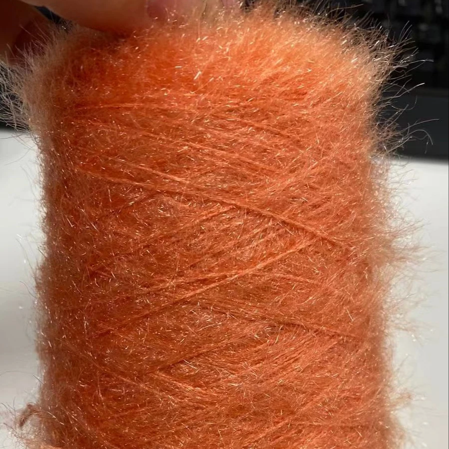 Mink Yarn 1.1 cm 1.3 cm Nm12 Nm13 100% Crystal Nylon feather yarn