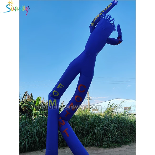 Dark Blue 8m 26 FT Full Printed Inflatable Double Legs Waving Sky Air Dancer Fly Guy Inflatable Sky Dancing Tube Man With Blower