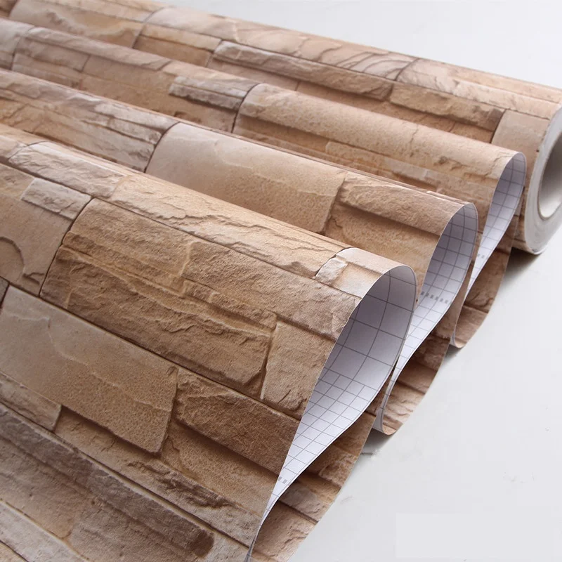 marble design decoration pvc self adhesive brick wallpaper for bedroom