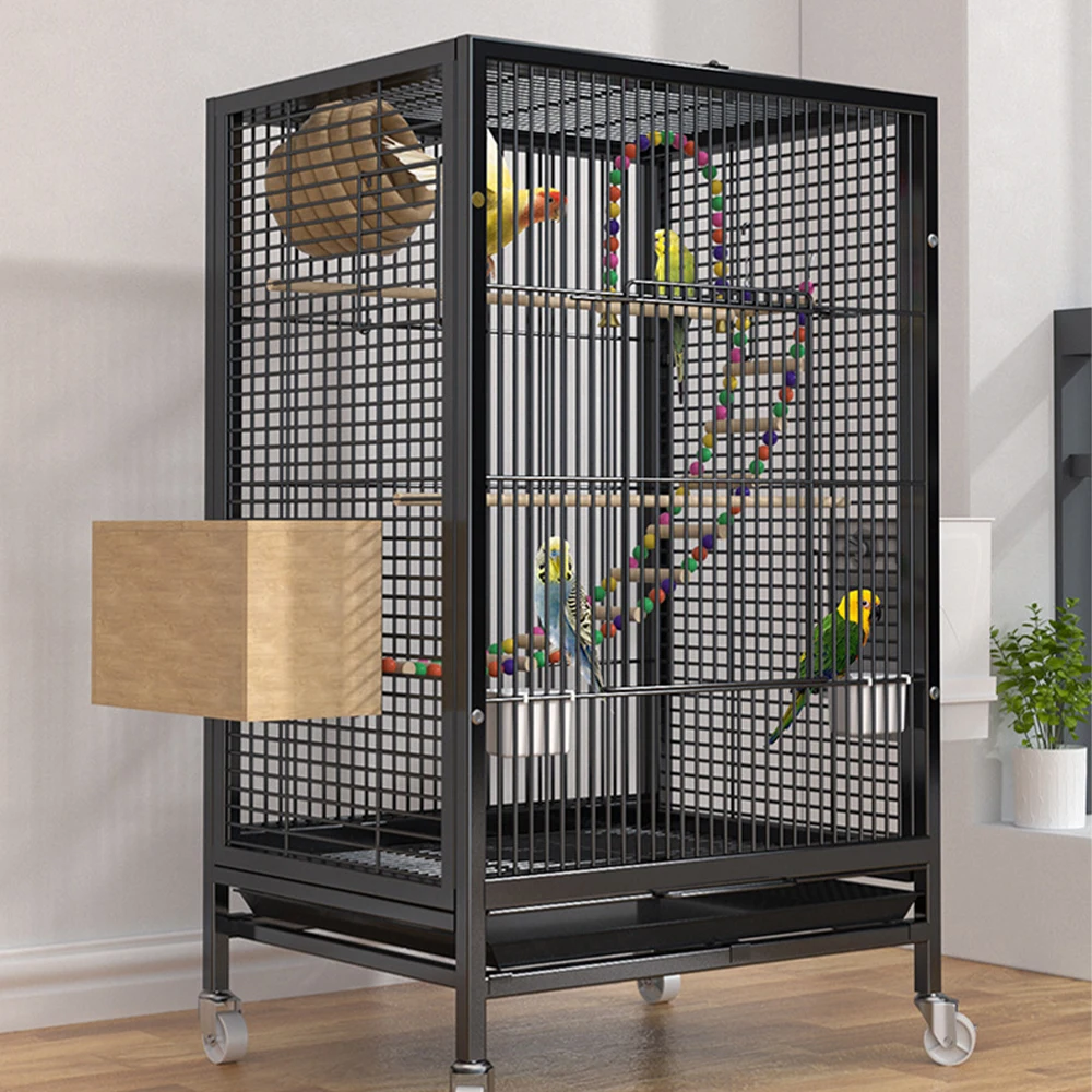 Bird cage Myna budgie luxury large large black phoenix jade bird thrush breeding cage special wrought iron bird cage