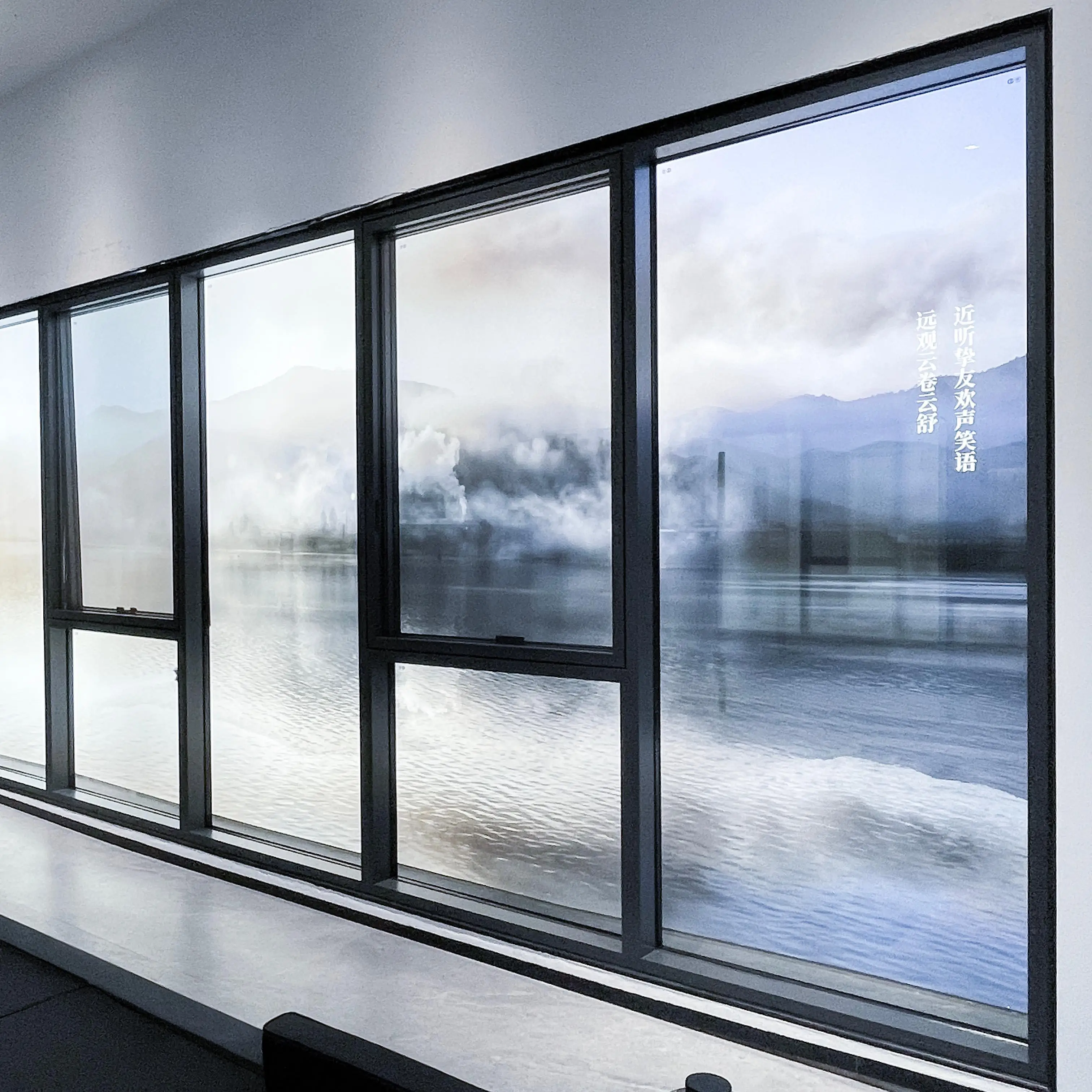 Exposed Aluminum Framing Thermal Windows  Glass Powder Coated Curtain Wall Facade Panels With Window