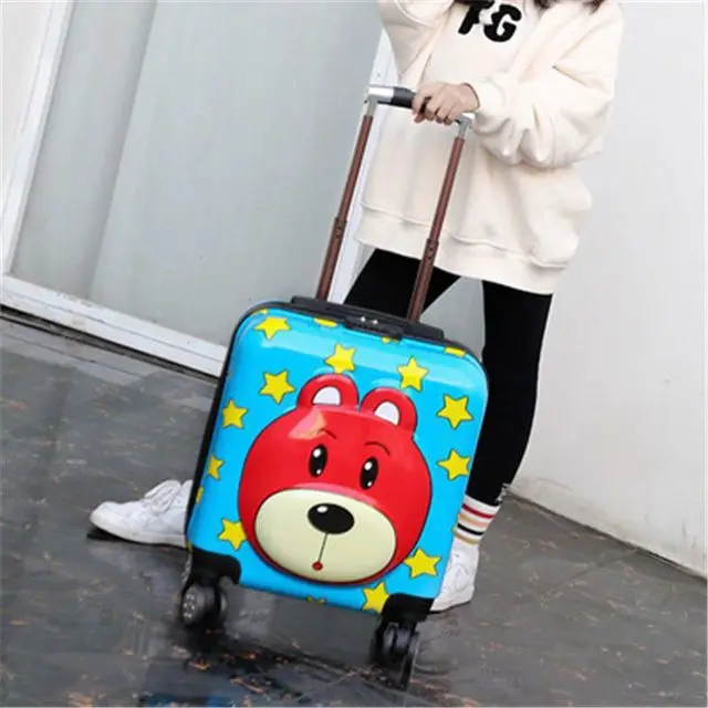 Amazon Hot Sale Custom Design Kids Suitcase Travel Luggage Children Trolley School Bag Travel Smart Luggage Wheeled Suitcases