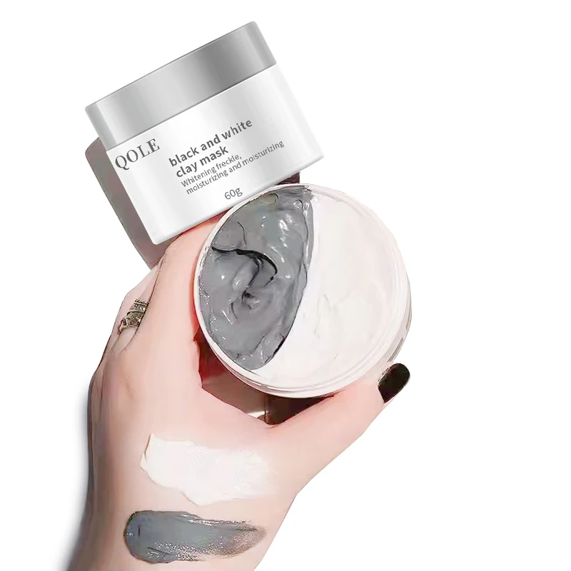 Private Label Facial white and Black Mask Blackhead Remover Deep Cleansing Mask Peel Clay