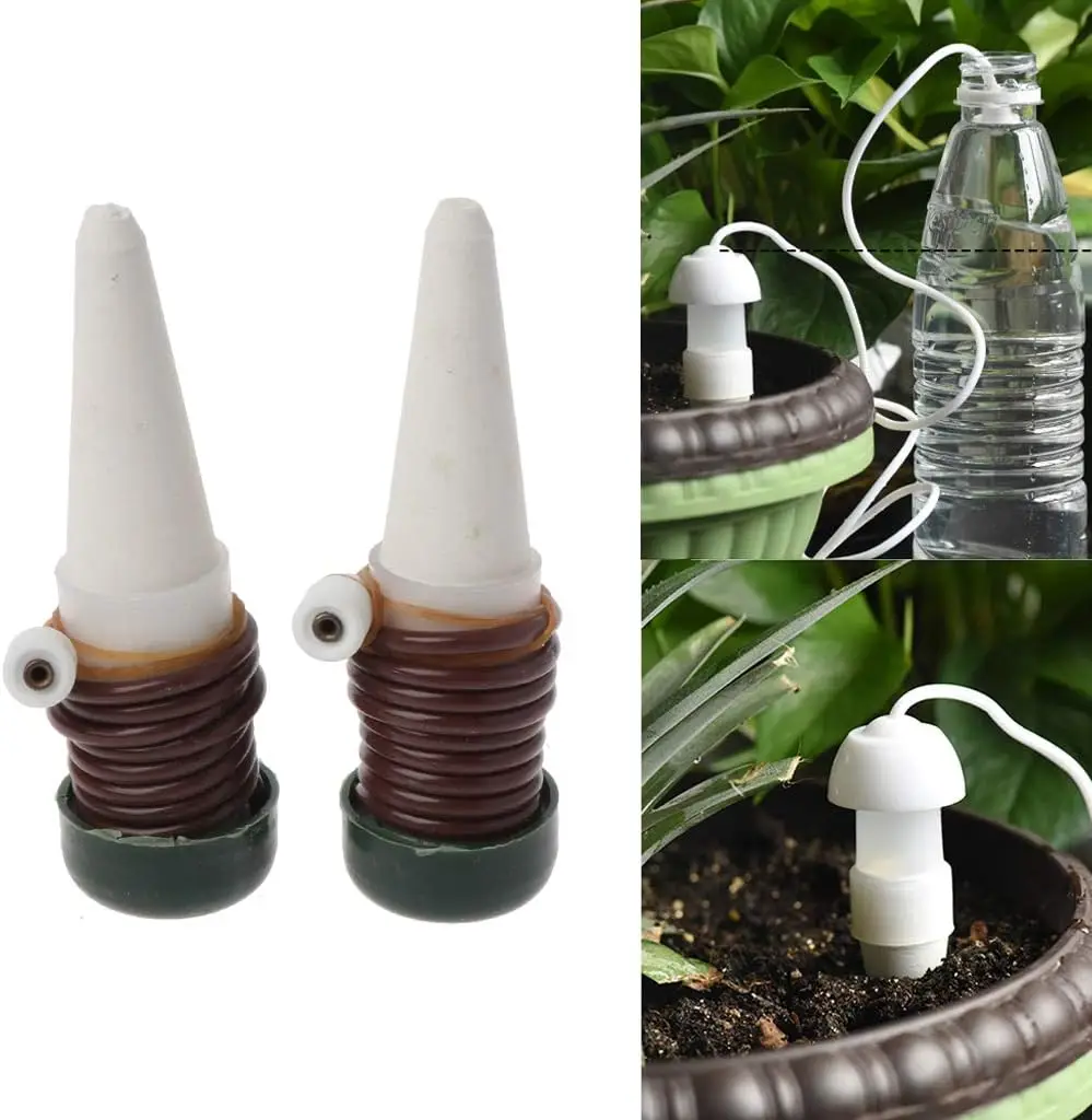 2Pcs Automatic Drip Waterer Spike Tender Houseplant Plant Indoor Watering System
