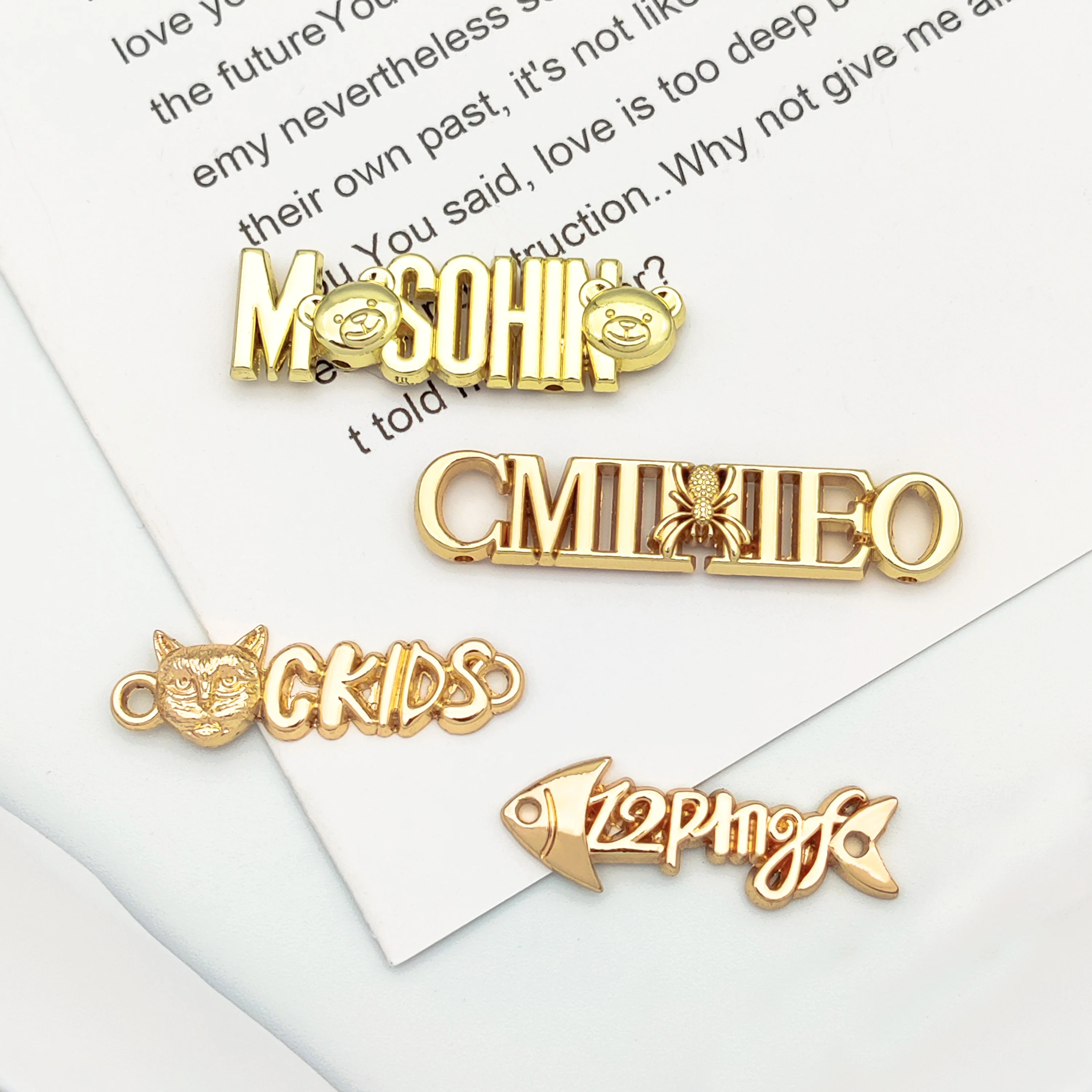 Clothing accessoires custom brand engraved  metal logo labels tag metal