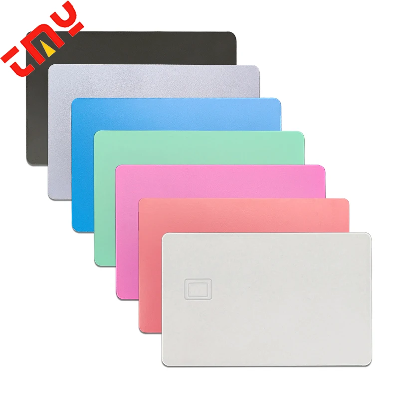 Custom Multi-Color Matte Blank Metal Bank Credit Card With Magnetic Stripe And Chip Slot