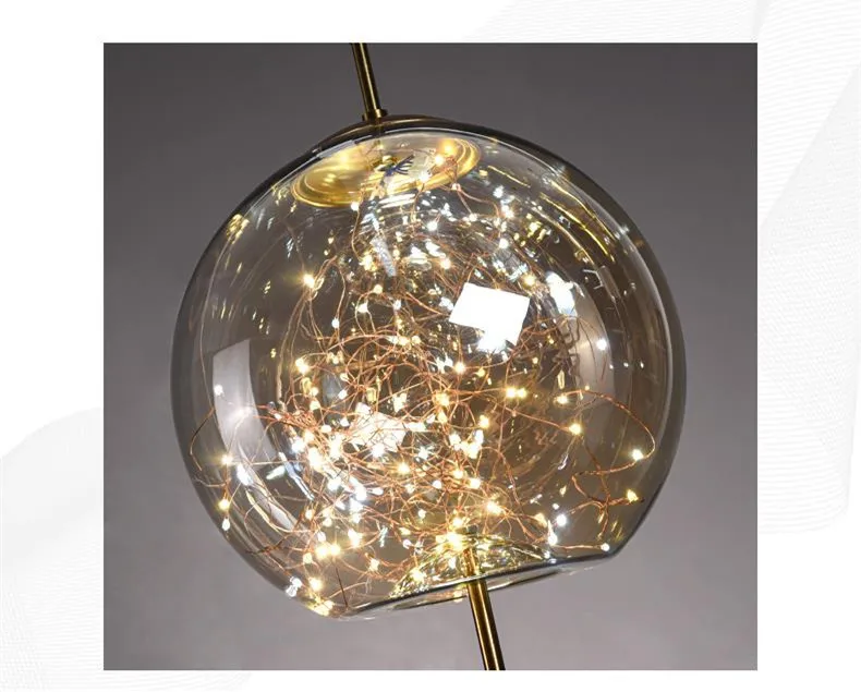 Luxury  table bar new model star  vintage hanging decorative  led chandeliers dining room single  nordic glass pendant light